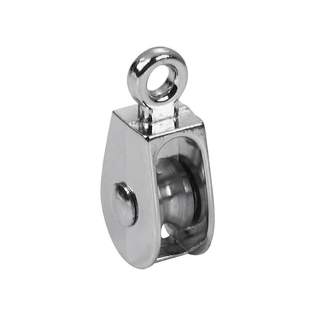 Baron Baron 1 in. D Electro-Plated Iron Fixed Eye Single Eye Pulley 0174ZD-1